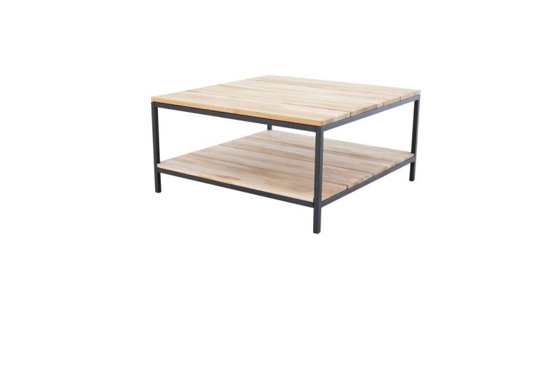 Nordanest Couchtisch CIREBON 80x80cm, mit Ablageboden, Teakholz mit sichtbarer Maserung von Nordanest