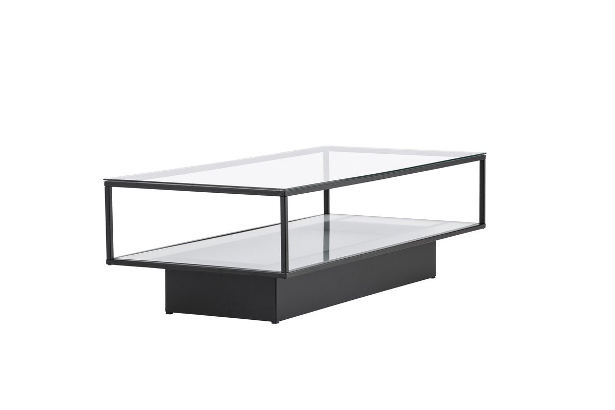 Nordanest Couchtisch MAGLEHEM 130x60cm, Zwei Glasplatten für zusätzliche Ablage, modernes Design von Nordanest