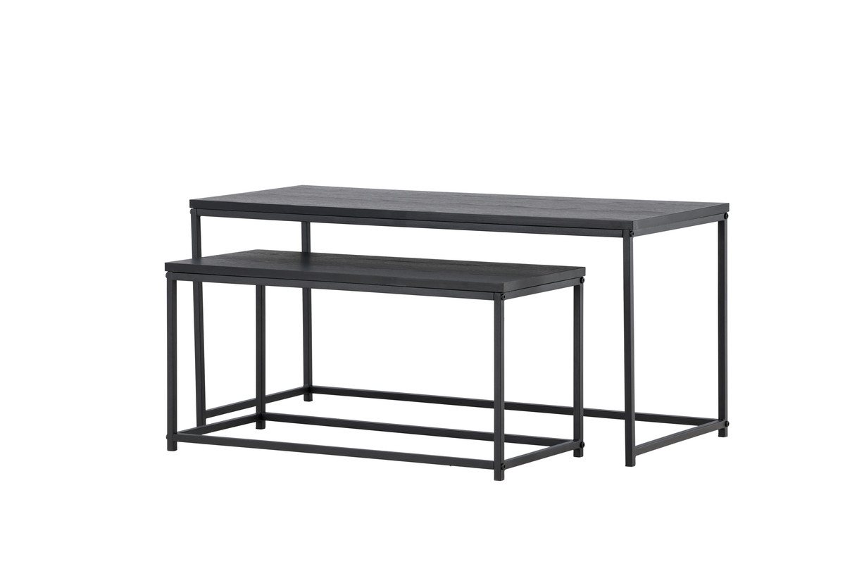 Nordanest Couchtisch STAAL (Set, 2-St., Set aus großer Tisch: 100×43×46 cm & kleiner Tisch: 75×33×36 cm), zweiteiliges Set, platzsparend ineinanderschiebbar von Nordanest
