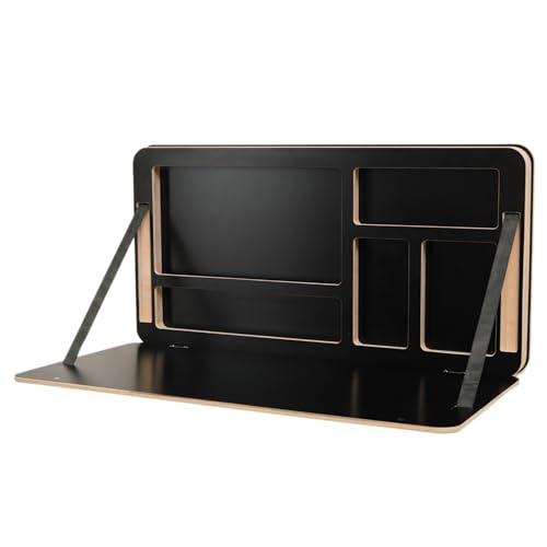 Nordestic NordicDesk – Schreibtisch klappbar, Wandschreibtisch aus Holz mit Wandmontage, platzsparendes Home Office mit Laptop-Fach (Schwarz) von Nordestic