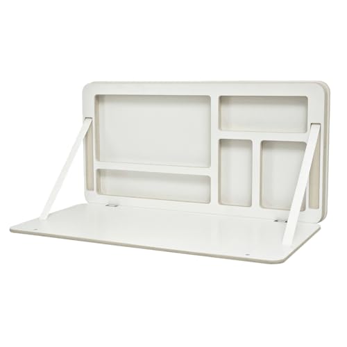 Nordestic NordicDesk – Schreibtisch klappbar, Wandschreibtisch aus Holz mit Wandmontage, platzsparendes Home Office mit Laptop-Fach (Weiß) von Nordestic