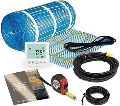 Flexithermo™ Plus elektrische Fußbodenheizung Komplett-Set I Heizleistung: 200 W/m² (1,5m x 0,5m; 0,75m²) Fußbodenheizung elektrisch für Böden aller Art I inkl. Digital-Thermostat mit Wochenprogramm von Nordholm