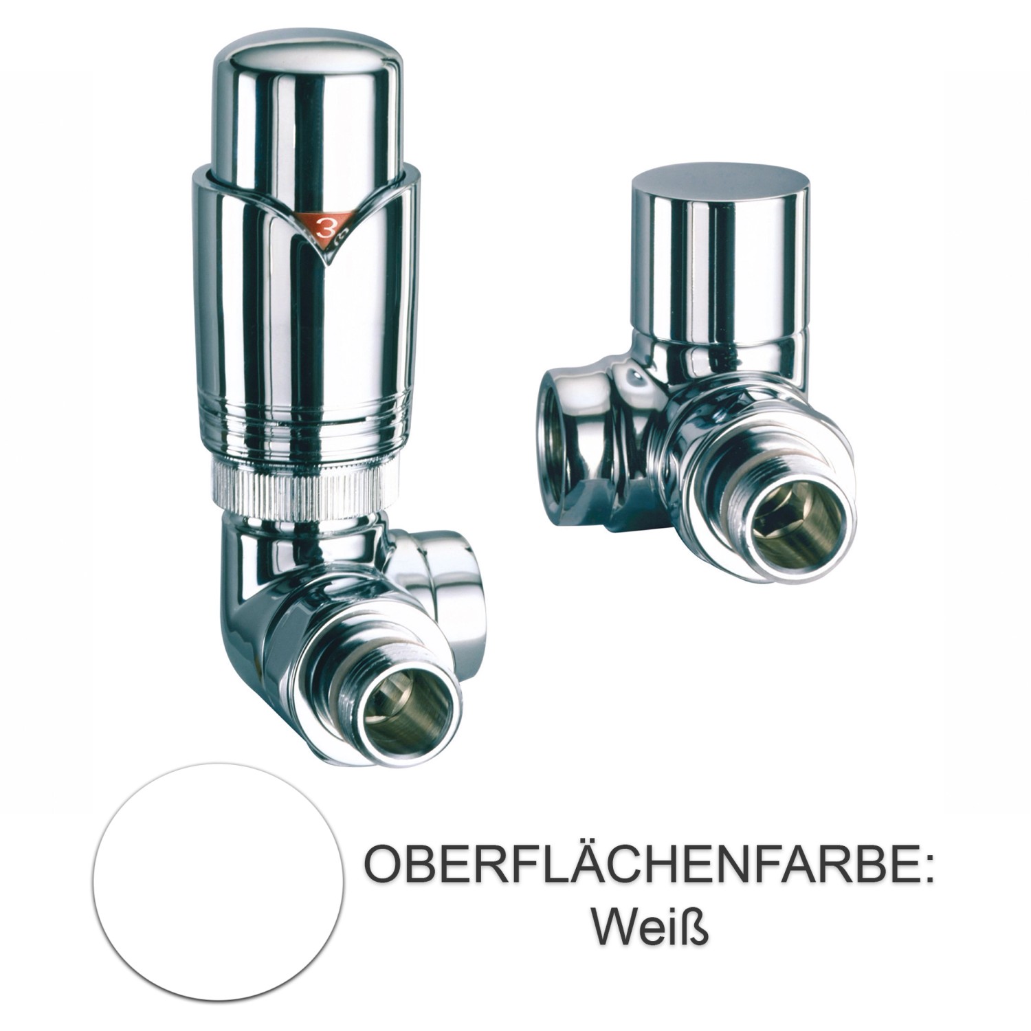 Nordholm Design-Armaturen Set VE-10 Winkel-Eck Rechts Weiß von Nordholm