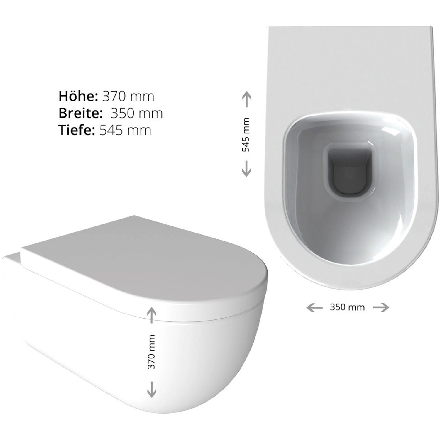 Nordholm Premium WC-Set mit Deckel Maresol 54 cm Weiß von Nordholm