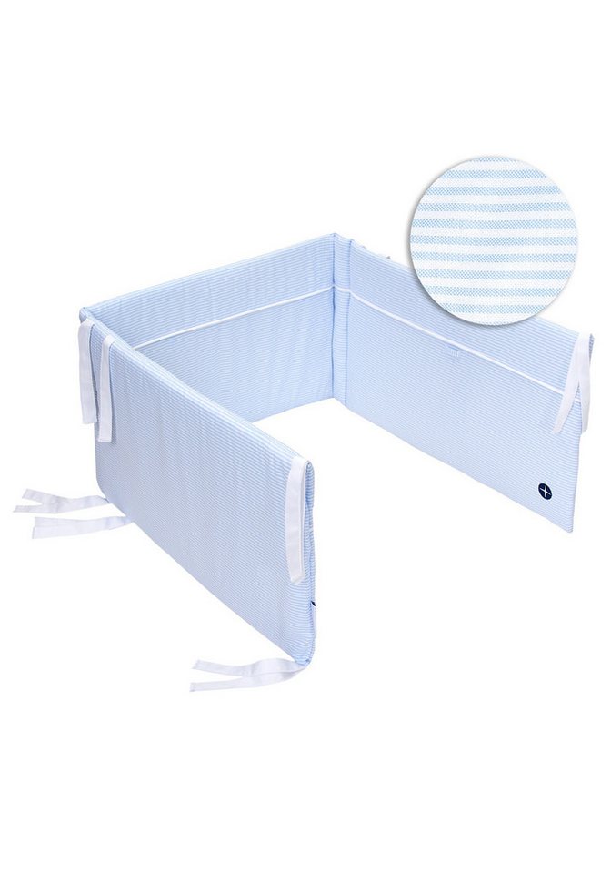 Nordic Coast Company Bettnestchen Bettumrandung (Made in EU), (Kantenschutz für Babybett & Gitterbett), Hält sicher, formstabil, anpassbar an alle Betten, atmungsaktiv von Nordic Coast Company