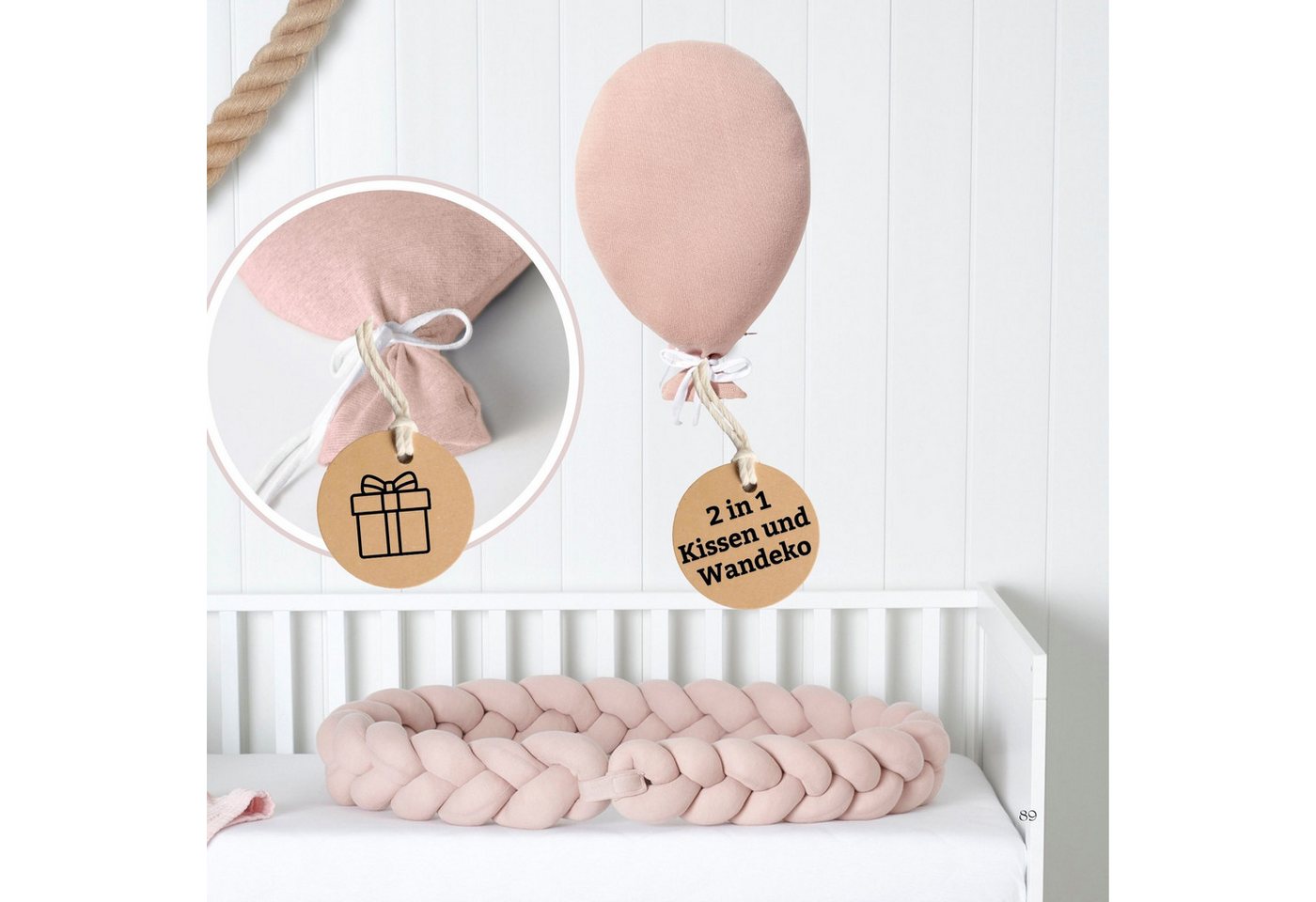 Nordic Coast Company Wimpelkette, Babyzimmer Kinderzimmer Wanddeko Geschenk Geburt Taufe Geburtstag von Nordic Coast Company