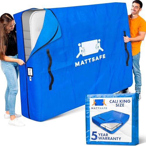 Matratzentasche mit 8 Griffen zum Umziehen und Aufbewahren - Cali King Size - wiederverwendbarer Bezug mit starkem Reißverschluss - extra Dicker Matratzenschutz - Mattsafe von Nordic Elk