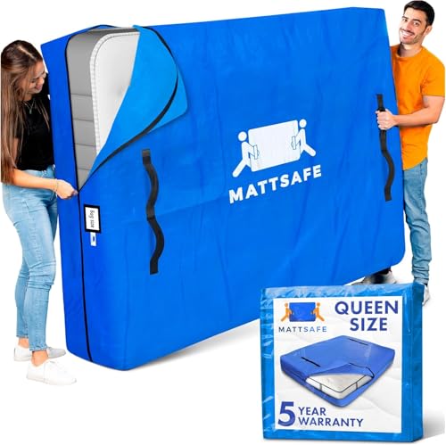 Matratzentasche mit 8 Griffen zum Umziehen und Aufbewahren - Queen-Size - wiederverwendbarer Bezug mit starkem Reißverschluss - extra Dicker Matratzenschutz - MATTSAFE by Nordic Elk von Nordic Elk