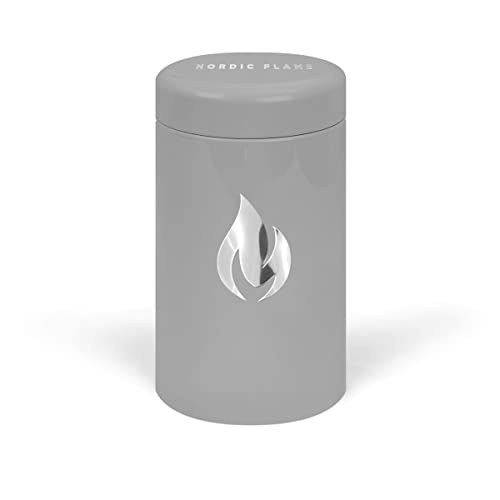Nordic Flame Design Streichholzdose | gefüllt mit Langen Streichhölzern | nachfüllbar | ideal für Kerzen Kamin Grill oder Zigarre | schwarz | grau | weiß (Schwarz) (Grau) von Shanrya