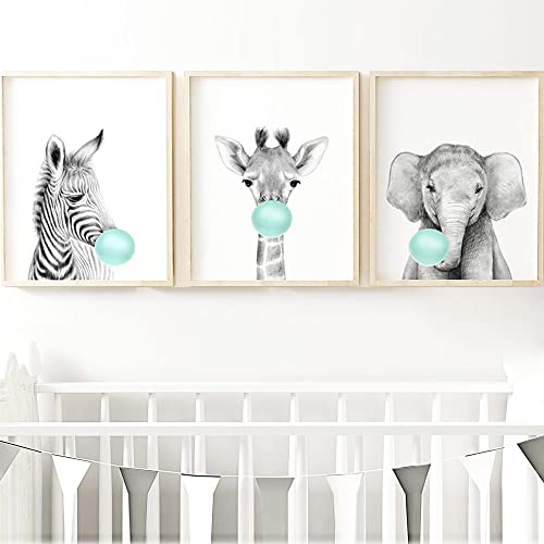 PTAN003-M Poster, Tiere, Koala, Giraffe, Zebra, Lamellen, Dekoration für Kinderzimmer, Geschenk, Leinwanddruck, ohne Rahmen von Nordic Ideas