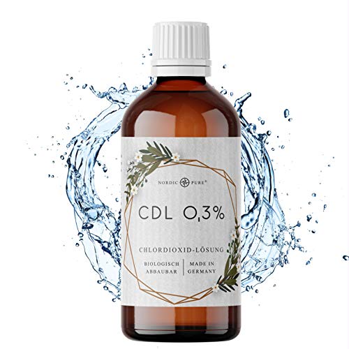CDL - Chlordioxid Lösung 0,3% von Nordic Pure | 100 ml Chlorine Dioxide Solution in Braunglasflasche zur Trinkwasserdesinfektion | CDL/CDs Made in Germany und Zertifiziert nach der Biozid-Verordnung CDL - Chlordioxid Lösung 0,3% von Nordic Pure | 100 ml Chlorine Dioxide Solution in Braunglasflasche zur Trinkwasserdesinfektion | CDL/CDs Made in Germany und Zertifiziert nach der Biozid-Verordnung von Nordic Pure