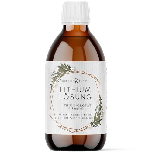 Lithium Orotat Lösung 250ml mit 0,5 mg Lithium pro 1 ml von Nordic Pure - Hochreines Flüssiges Lithiumorotat 99% - 500 ppm Lithium elementar Lithium Orotat Lösung 250ml mit 0,5 mg Lithium pro 1 ml von Nordic Pure - Hochreines Flüssiges Lithiumorotat 99% - 500 ppm Lithium elementar von Nordic Pure