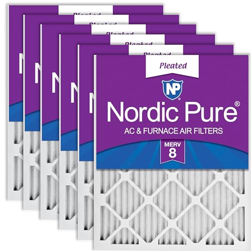 Nordic Pure 20 x 20 x 1 MERV 8 Plissee-Luftfilter für Ofen, 6 Stück von Nordic Pure