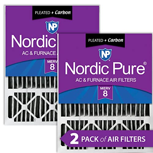 Nordic Pure 20 x 25 x 5lxredpm8 C-2 Lennox x6673 _ X6675 Ersatz Merv 8 Bundfaltenhose Plus Carbon Filter (2 Stück) von Nordic Pure