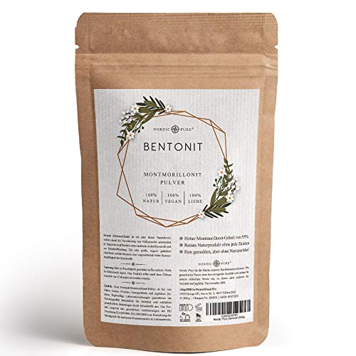 Nordic Pure Bentonit Pulver 500-2000g Mineralerde/Tonerde | Premium Qualität 95% Montmorillonit | Extra fein (500g) von Nordic Pure