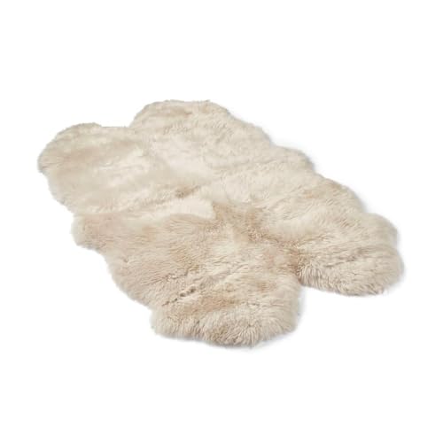 Nordic Sheep Lammfell Teppich 170x110 cm | Lammfell Echt kann auf dem Sofa oder Bett verwendet Werden, ist Gross Atmungsaktiv & Wärmeregulierend | Farbe: Beige von Nordic Sheep