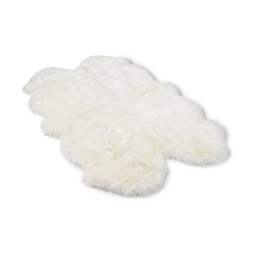 Nordic Sheep Lammfell Teppich 170x110 cm | Lammfell Echt kann auf dem Sofa oder Bett verwendet Werden, ist Gross Atmungsaktiv & Wärmeregulierend | Farbe: Weiß von Nordic Sheep