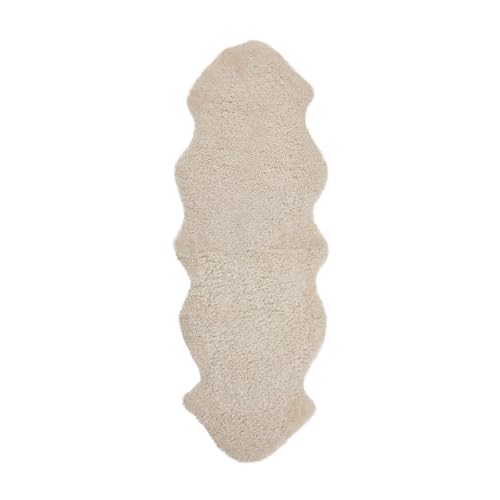 Nordic Sheep Lammfell Teppich Kurzhaar 170x60 cm | Lammfell Echt kann auf dem Sofa oder Bett verwendet Werden und ist Atmungsaktiv & Wärmeregulierend | Farbe: Beige von Nordic Sheep