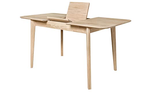 Nordic Story Esstisch France (ausziehbar) • Tisch für Küche, Esszimmer & Wohnzimmer • Massivholz (Eiche) • Eiche Gebleicht • Holztisch (120-160 x 80 x 75 cm) • 4-8 Personen von Nordic Story