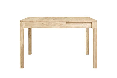 Nordic Story Esstisch Marsi (ausziehbar) • Tisch für Küche, Esszimmer & Wohnzimmer • Massivholz (Eiche) • Eiche Gebleicht • Holztisch (85-125 x 80 x 75 cm) • 4-6 Personen von Nordic Story