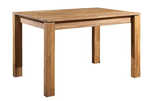 Nordic Story Esstisch Mauritz 4 (eckig) • Holztisch aus Massivholz (Eiche) • Rustikaler Tisch für Küche & Esszimmer • Eiche Natur • Tisch (140 x 90 x 75 cm) • 4-6 Personen von Nordic Story