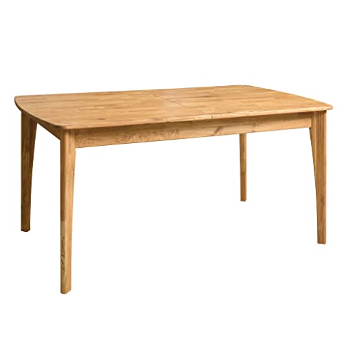 Nordic Story Esstisch Monty (ausziehbar) • Tisch für Küche, Esszimmer & Wohnzimmer • Massivholz (Eiche) • Eiche Natur • Holztisch (160-210 x 80 x 75 cm) • 8-10 Personen von Nordic Story