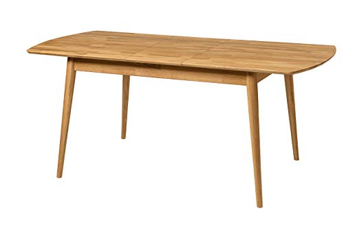 Nordic Story Esstisch Scandi (ausziehbar) • Tisch für Küche, Esszimmer & Wohnzimmer • Massivholz (Eiche) • Eiche Natur • Holztisch (140-180 x 90 x 75 cm) • 4-8 Personen von Nordic Story