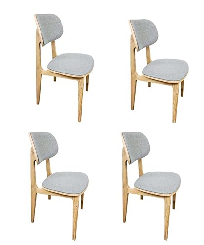 NordicStory Esszimmerstühle, Massivholz, Eiche, Grün, skandinavisches Design, modern, gepolstert, 4 Stühle, Nordic-Grau von Nordic Story