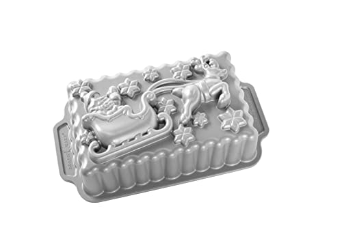 Nordic Ware Backform Santa’s Sleigh Loaf Pan Aluminium Grau, 26,1cm x 14,5cm, NW 90848 von Nordic Ware