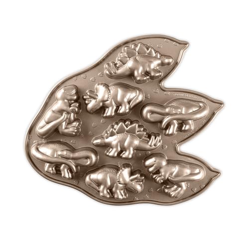 Nordic Ware 80825AMZ Dinosaur Cakelet Dinosaurier-Kuche, Aluminium, Toffee von Nordic Ware