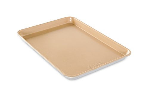 Nordic Ware Aluminium-Antihaftbeschichtung, 15,125 x 10,625 44850 Naturals Antihaft-Gelee-Rollen-Backblech, rostfreies Aluminiumblech, Gold von Nordic Ware