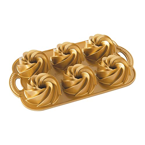 Nordic Ware Backform Heritage Bundtlette Aluminium Gold, 35,6cm x 20,3cm, NW 88077 von Nordic Ware