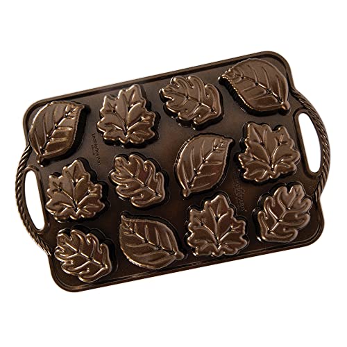 Nordic Ware Backform Leaf Lettes Cakelet Aluminium Braun, 33,7cm x 21cm, NW 92348 von Nordic Ware