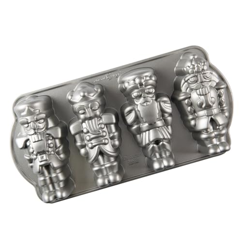 Nordic Ware Backform Nutcracker Cakelet Pan Aluminium Grau, 35,6cm x 17,5cm, NW 92977 von Nordic Ware