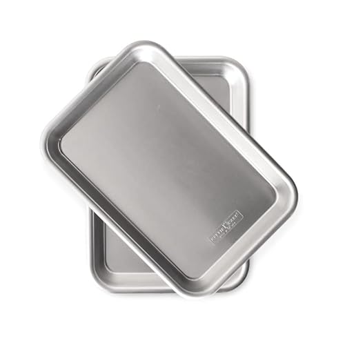 Nordic Ware Burger-Grillschale (2er-Set), Aluminium-Serviertablett-Set zum Servieren oder Kochen, Hochwertiges Grill Zubehör, Hergestellt in den USA, Farbe: Natur von Nordic Ware