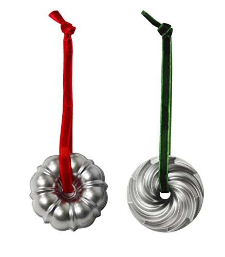 Nordic Ware Gugelhupf Ornament-Set, Silber, 2-teilig von Nordic Ware