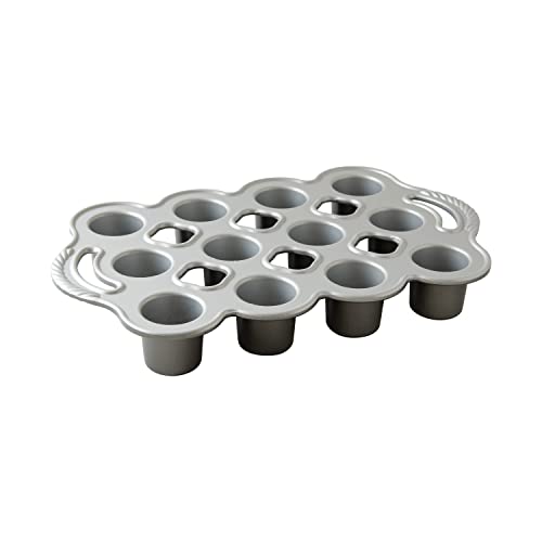 Nordic Ware Kleine Popover Pfanne aus Aluminiumguss, 1/4 Tassen, 12 Mulden, silber/grau von Nordic Ware