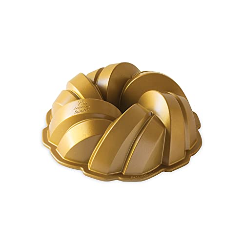 Nordic Ware NW 95577 Kuchenform zum 75. Jahrestag, geflochtenes Seil, goldfarben, 12 Tassen Fassungsvermögen von Nordic Ware