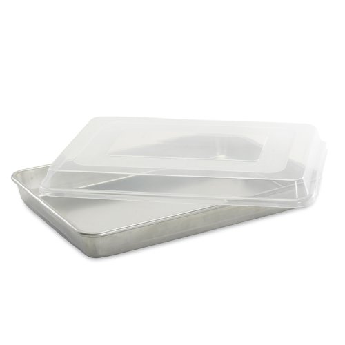 Nordic Ware 44703AMZM Kuchenform aus natürlichem Aluminium Naturals Backblech, BPA-freier Kunststoff-Deckel, silber von Nordic Ware