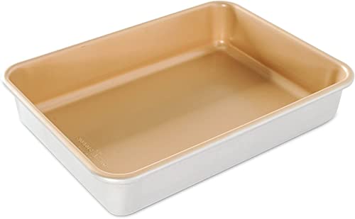 Nordic Ware Naturals Kuchenform aus Aluminium, antihaftbeschichtet, 22,9 x 33 cm, silberfarben von Nordic Ware