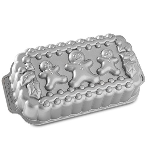 NordicWare Platinum Collection Zugpfanne Gingerbreat Family - Brotpfanne silber/schwarz von Nordic Ware