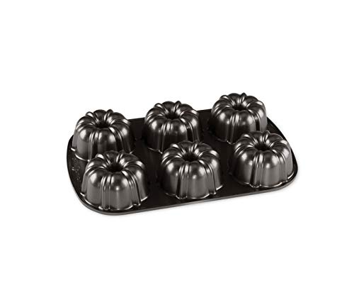 Nordic Ware Original Gugelhupfform Aluguss Mini Gugelhupfform für 6 Kuchen, Kuchenform Farbe: Graphit von Nordic Ware