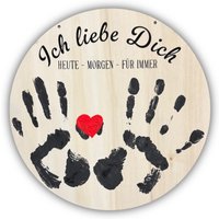 Zum Valentinstag Handabdruck Erwachsene Zum Jahrestag | Bild Personalisiert Holzschild Mit Personalisierung Fingerabdruck Nordicdeern von NordicDeernShop