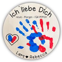 Zum Jahrestag Handabdruck Erwachsene Paare | Bild Liebe Personalisiert Holzschild Mit Personalisierung Fingerabdruck Nordicdeern von NordicDeernShop