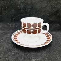 Ein Set Von 1970s Retro Tasse Und Untertasse - Polka Dot -Eschenbach Germany von NordicDesignHeaven