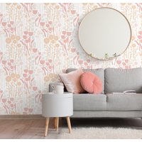 Abnehmbare Aquarell Blumen Tapete, Und Peel & Stick Wandkunst, Traditionelle, Schlafzimmer Akzentwand, Kinder Kinderzimmer Akzentwand von NordicHarmony