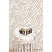 Abstrakte Beige Tapete, Abnehmbar, Wandkunst Beige, Peel & Stick, Dekorative Boho Neutrales Farbdesign von NordicHarmony