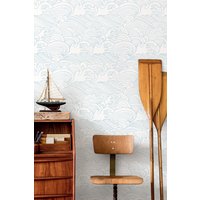 Waves Wallpaper, Abnehmbare Und Peel & Stick Wall Art, Traditionelle Tapeten, Kinder Kinderzimmer Selbstklebend, Minimalistisch von NordicHarmony