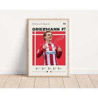 Antoine Griezmann Poster, Atletico Madrid Fußball Druck, Sport Geschenk Für Ihn von NordicPrintAthletes