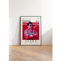 Ayrton Senna Poster, F1 Racing Fan Geschenk, Formel One Sport Geschenk Für Ihn, Schlafzimmer Motorsport von NordicPrintAthletes